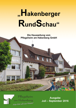 Hakenberger RundSchau - Pflegeheim am Hakenberg