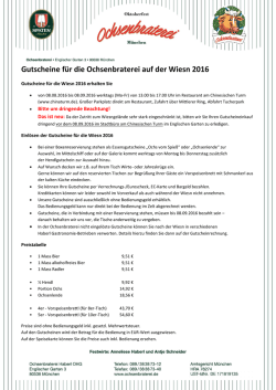 Gutscheine f&uuml;r die Ochsenbraterei auf der Wiesn 2016