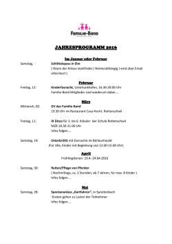 jahresprogramm 2016 - Familie