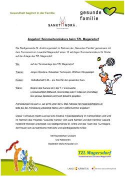 Information zum Sommertenniskurs