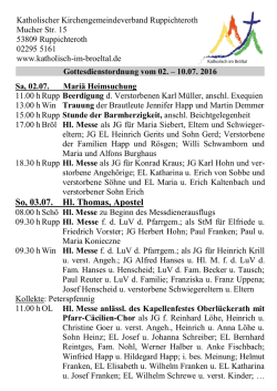 Gottesdienstordnung 02.07.
