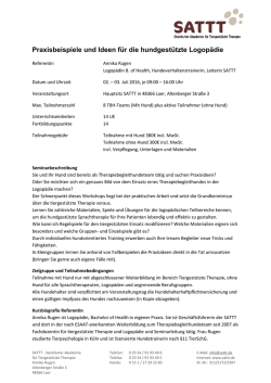 Praxisbeispiele und Ideen für die hundgestützte Logopädie