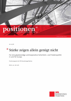 Stärke zeigen allein genügt nicht - SPD
