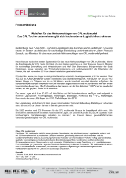 Pressemitteilung Richtfest für das Mehrzwecklager von CFL