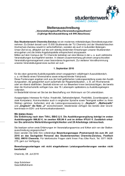 Stellenausschreibung - Studentenwerk Chemnitz