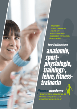 Kursplan (LA16-w-7a) - Fitness und PersonaltrainerIn
