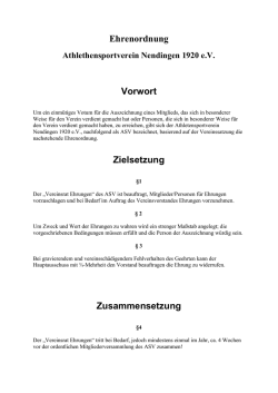 Ehrenordnung - ASV Nendingen