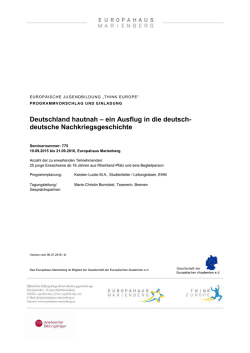 ein Ausflug in die deutsch- deutsche Nachkriegsgeschichte