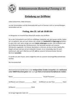 Schützenverein Reiterhof Teising e. V. Einladung zur Grillfeier