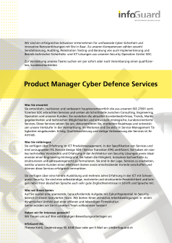Product Manager Cyber Defence Services