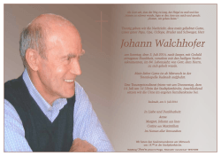 Johann Walchhofer - Bestattung Sterzl