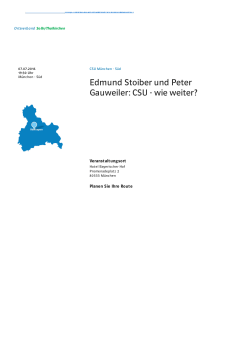 Edmund Stoiber und Peter Gauweiler: CSU - wie weiter?