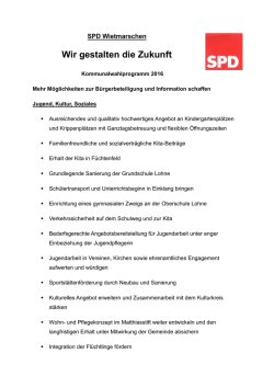 Entwurf Kommunalwahlprogramm 2011