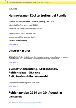 Hannoveraner Z&uuml;chtertreffen bei Fundis Unsere Partner