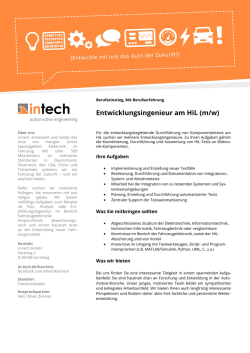 Entwicklungsingenieur am HiL (m/w)
