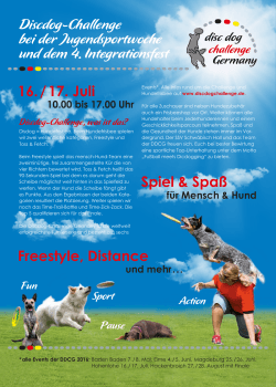 Einladung zum Disc Dog Challenge Germany