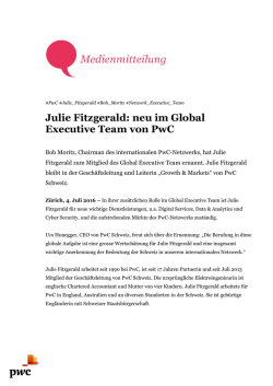 Julie Fitzgerald: neu im Global Executive Team von PwC