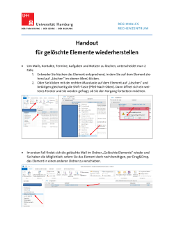 Handout f&uuml;r gel&ouml;schte Elemente wiederherstellen