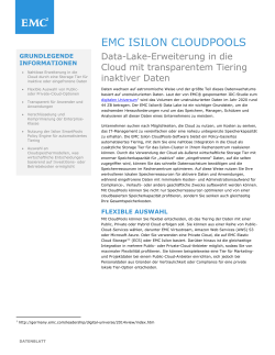 emc isilon cloudpools - EMC Deutschland GmbH