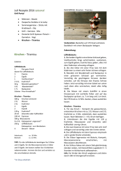 Juli Rezepte 2016 saisonal Kirschen