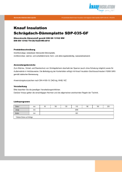 Knauf Insulation Schrägdach-Dämmplatte SDP-035-GF