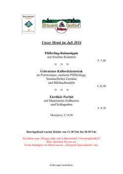 Speisenkarte Juli 2016 - Brauereigasthof Rothaus