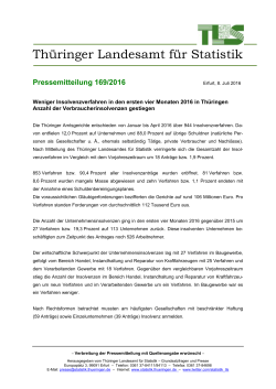 Pressemitteilung 169/2016 - Thüringer Landesamt für Statistik