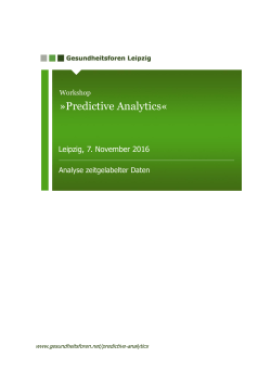 Predictive Analytics - Gesundheitsforen Leipzig GmbH