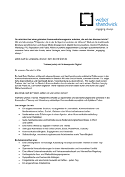 Du m&ouml;chtest bei einer globalen Kommunikationsagentur arbeiten