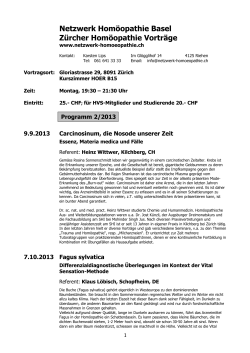 Programm Zürich 2-13 - Netzwerk Homöopathie Basel