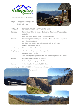 Bergtour Vogorna – Cugnasco 9.-10. Juli 2016 - Naturfreunde