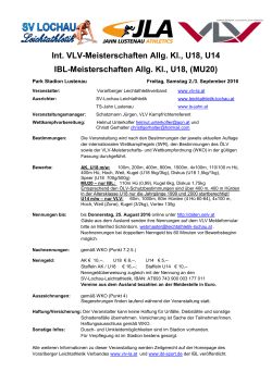 Int. VLV-Meisterschaften Allg. Kl., U18, U14 IBL