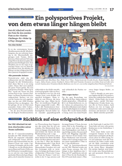 Ein polysportives Projekt, von dem etwas l&auml;nger
