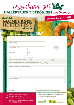 Bewerbung zur - Mainburger Hopfenfest