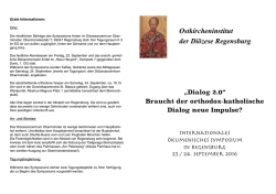 Im September 2016 gr&uuml;ndet der Bischof von Regensburg ein
