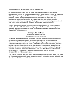 Hleferkreistreffen am 18.07.2016, 19 Uhr