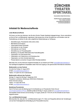 Infoblatt f&uuml;r Medienschaffende