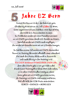 Jahre EZ Bern - EnergieZentrale Bern