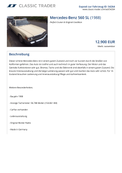 Mercedes-Benz 560 SL (1988) 12.900 EUR