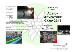 action adventure camp 2016 - auf der Homepage des Alpenverein