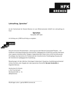 HfK_Ausschreibung Lehrauftrag Sprechen WP 16_07