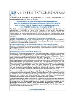 eine Professur (W3) - Universit&auml;t Koblenz &middot; Landau
