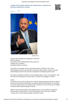 President des Europäischen Parlaments Martin Schulz