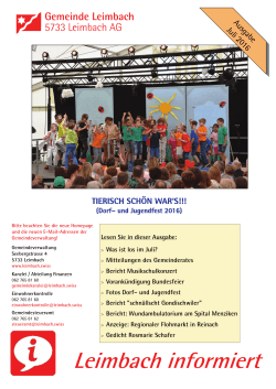 Ausgabe Juli 2016 - Gemeinde Leimbach AG