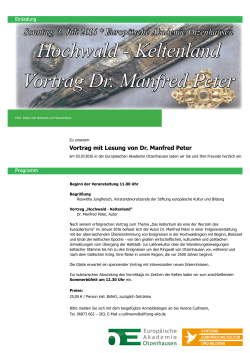 Hochwald - Keltenland Vortrag Dr. Manfred Peter