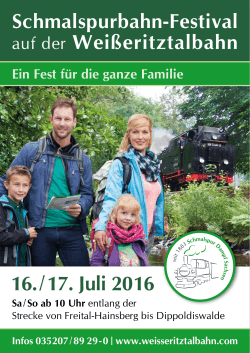16. / 17. Juli 2016 Schmalspurbahn-Festival auf der Weißeritztalbahn