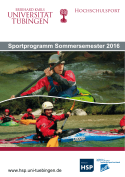 Sportprogramm Sommersemester 2016