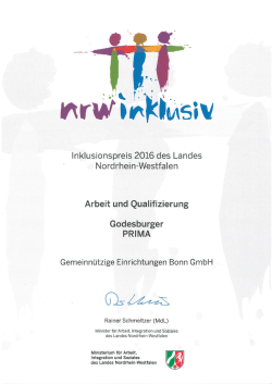 Page 1 nrwirkusiv Inklusionspreis 2016 des Landes Nordrhein