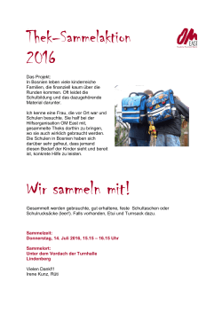 Thekaktion 2016 - Elternrat Primarschule Rüti