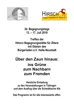 Programm/Anmeldung - Hirsch-Begegnungsstätte für Ältere, Tübingen
